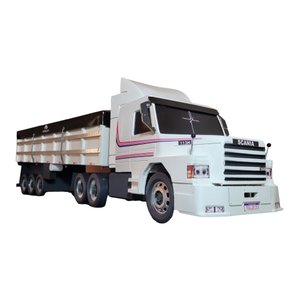 Carreta Scânia 113h Truck Graneleiro Mdf Miniatura - Branco