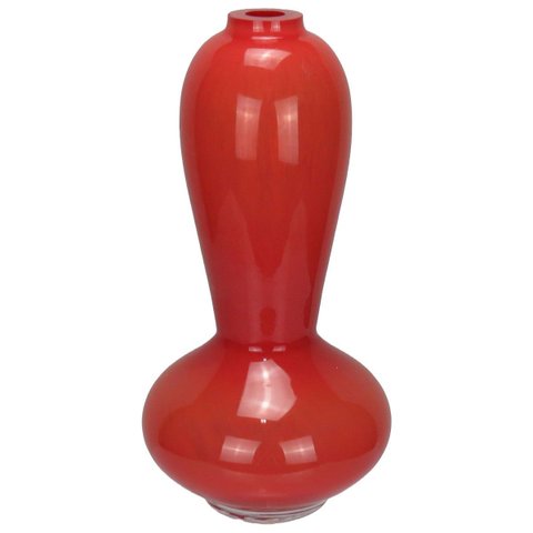 Vaso Decorativo Enfeite Casa Garrafa Home&co Vidro 28x14x14cm Vermelho