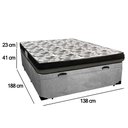 Ver imagem 4 de Cama Box Baú Casal Suede + Colchão Ortobom Iso Dupla Face 138x188x60 Cor:cinza