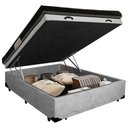 Ver imagem 6 de Cama Box Baú Casal Suede + Colchão Ortobom Iso Dupla Face 138x188x60 Cor:cinza