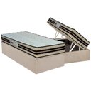 Ver imagem 1 de Cama Box Baú Solteiro: Colchão Espuma D45 Paropas Ag65 Confort New + Base Crc Suede Clean (88x188)