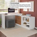 Ver imagem 5 de Mesa Escrivaninha com Cômoda com 3 Gavetas e 2 Nichos American Branco/com Freijó