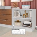 Ver imagem 4 de Mesa Escrivaninha com Cômoda com 3 Gavetas e 2 Nichos American Branco/com Freijó