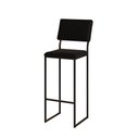 Ver imagem 2 de Banqueta Alta com Encosto Nina Industrial para Cozinha Bar Bancada Assento Corino - Preto/preto