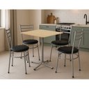 Ver imagem 3 de Mesa de Jantar Quadrada 70cm Cinza Tampo Madeira Pinus
