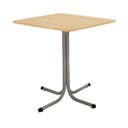 Ver imagem 1 de Mesa de Jantar Quadrada 70cm Cinza Tampo Madeira Pinus