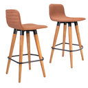 Ver imagem 2 de Kit 2 Banqueta Línea Linho P/ Cozinha Madeira Maciça Natural