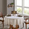 Toalha de Mesa Redonda 8 Lugares Renda Arabesco 180cm Marfim - 1