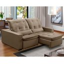 Ver imagem 1 de Sofa Retratil Reclinavel 2 Lugares 1,80m Atlantis Veludo Capuccino Lansofbr