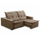 Ver imagem 2 de Sofa Retratil Reclinavel 2 Lugares 1,80m Atlantis Veludo Capuccino Lansofbr