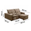 Ver imagem 7 de Sofa Retratil Reclinavel 2 Lugares 1,80m Atlantis Veludo Capuccino Lansofbr