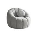 Ver imagem 3 de Poltrona Decorativa Concha C/almofada Boucle Cinza Claro Abobora - Montanaris Decor