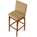Ver imagem 7 de Kit 03 Banquetas Altas Para Cozinha Sala de Jantar Fixa Mila B04 Linho Bege Escuro - Lyam Decor