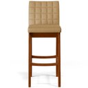 Ver imagem 5 de Kit 03 Banquetas Altas Para Cozinha Sala de Jantar Fixa Mila B04 Linho Bege Escuro - Lyam Decor