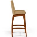 Ver imagem 6 de Kit 03 Banquetas Altas Para Cozinha Sala de Jantar Fixa Mila B04 Linho Bege Escuro - Lyam Decor