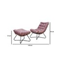 Ver imagem 3 de Poltrona Costela com Puff Eva Preto Mad - Suede Rose - Jotabe