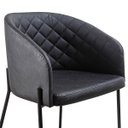 Ver imagem 4 de Kit com 2 Poltronas Laura com Base Fixa em Aço Carbono Preto Fosco – Exclusiva Courino Durango Preto