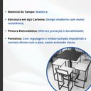 Ver imagem 3 de Conjunto Mesa Alta Bar Bistrô Quadrada Preta 4 Banquetas Confort Imbuia Industrial Black Don Castro