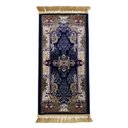 Ver imagem 2 de Tapete Persa Royal Azul Marinho 50x100cm Fio Acetinado - Decoração para Quarto e Sala