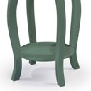 Ver imagem 3 de Mesa Lateral Redonda com 1 Gaveta e Prateleira 1035 Linz Móveis - Verde Musgo/imbuia Glazer
