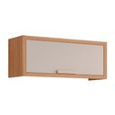 Ver imagem 1 de Armário Aéreo Cozinha Modulado Eloise Geladeira C/1 Porta Basculante Riscada 80 Cm Freijo/off