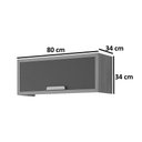 Ver imagem 3 de Armário Aéreo Cozinha Modulado Eloise Geladeira C/1 Porta Basculante Riscada 80 Cm Freijo/off