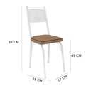 Ver imagem 2 de Kit 4 Cadeiras de Cozinha Virginia Estampado Rattan Bege Pés de Ferro Branco