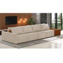 Ver imagem 2 de Sofá Ilha 4 Lugares Living 392cm Modulado para Sala Lary Linho Bege K01 - D'Rossi