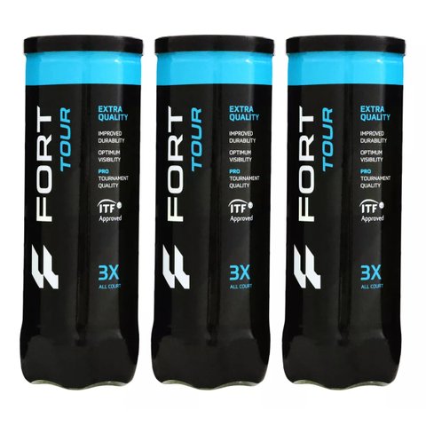 Tubo de Bola de Tênis Fort Tour - Pack C/3 Tubos