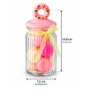 Ver imagem 3 de Pote Vidro Tampa Donut Rosa 300ml Decorativo Laço de Cetim