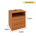 Ver imagem 3 de Mesa de Cabeceira com 2 Gavetas Nicho e Entrada USB 39cm Multimóveis CR35469 Cinamomo