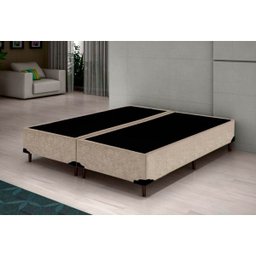 Base Box Bipartido Queen Suede Bege 40x158x198 Ducci - 3