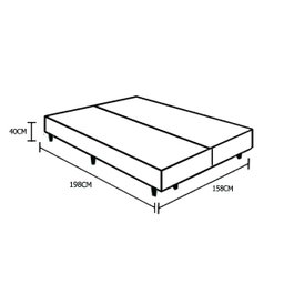 Base Box Bipartido Queen Suede Bege 40x158x198 Ducci - 2