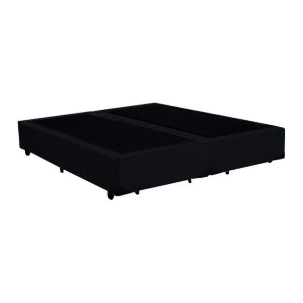 Base Box Bipartido Queen Suede Preto 40x158x198 Ducci