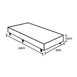 Base Box Solteiro Suede Preto 40x78x188 Ducci - 5