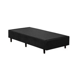 Base Box Solteiro Suede Preto 40x78x188 Ducci - 1