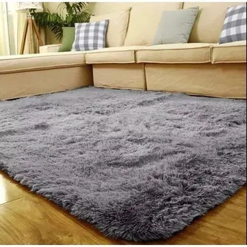 Tapete para Sala Quarto Luxo Liso Peludo Retangular 200x140cm Casen Prata - 2