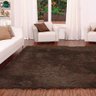Tapete para Sala Quarto Luxo Liso Peludo Retangular 300x200cm Casen Marrom - 1
