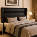 Ver imagem 1 de Cabeceira para Cama Box Queen 178cm Bono Lisa Courino Preto - Sallar Home