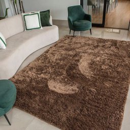 Tapete Shaggy Macio Quarto/Sala Casen Bege - 1