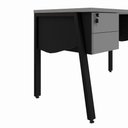 Ver imagem 5 de Mesa Escrivaninha 150cm x 60cm com Gaveteiro Suspenso e Tampo Chanfrado F5 Office Cor:Cinza Sagrado