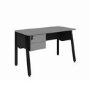 Ver imagem 2 de Mesa Escrivaninha 150cm x 60cm com Gaveteiro Suspenso e Tampo Chanfrado F5 Office Cor:Cinza Sagrado