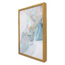 Ver imagem 5 de Quadro Decorativo Abstrato Mármore Azul Suave em Moldura Caixa Tacolado Moldura Trad 1cm Preta com V