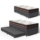Ver imagem 1 de Cama Box com Colchão de Molas Ensacadas Classic Pocket + Auxiliar de Espuma Unique Solteiro 88 Cm