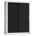 Ver imagem 2 de Guarda-Roupa Solteiro Madesa Denver 2 Portas de Correr Branco/Preto Cor:Branco/Preto