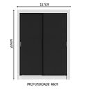 Ver imagem 3 de Guarda-Roupa Solteiro Madesa Denver 2 Portas de Correr Branco/Preto Cor:Branco/Preto