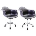 Ver imagem 1 de Conjunto 2 Cadeiras Eames com Braço Preto Office Cromada