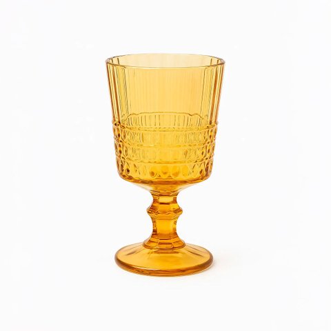 Jogo 6 Taças de Vinho Vidro Listrado Âmbar 360ml Mesa Posta