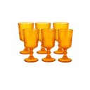 Ver imagem 2 de Jogo 6 Taças de Vinho Vidro Listrado Âmbar 360ml Mesa Posta