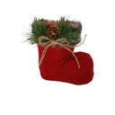 Ver imagem 1 de Bota Plástica Revestida de Tricô Vermelha com Tule 15cm